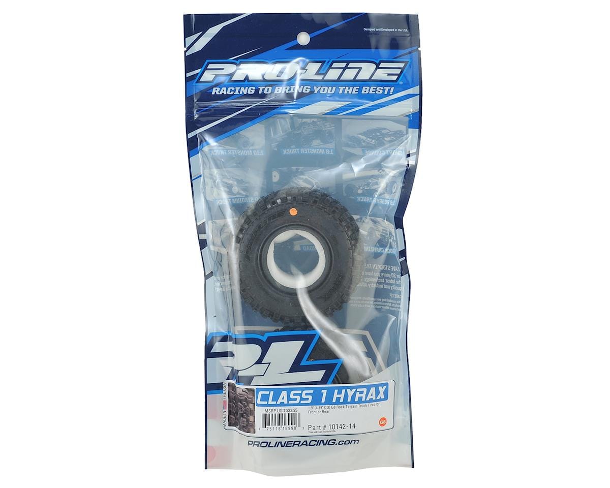 Proline Class 1 Hyrax 1.9 G8 Crawler Tyres, 2pcs, PR10142-14 - Hobbytech Toys
