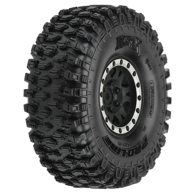 Proline Hyrax 1.9 G8 Tyres Mounted on Impulse Black / Silver Wheels, F/R, PR10128-13 - Hobbytech Toys