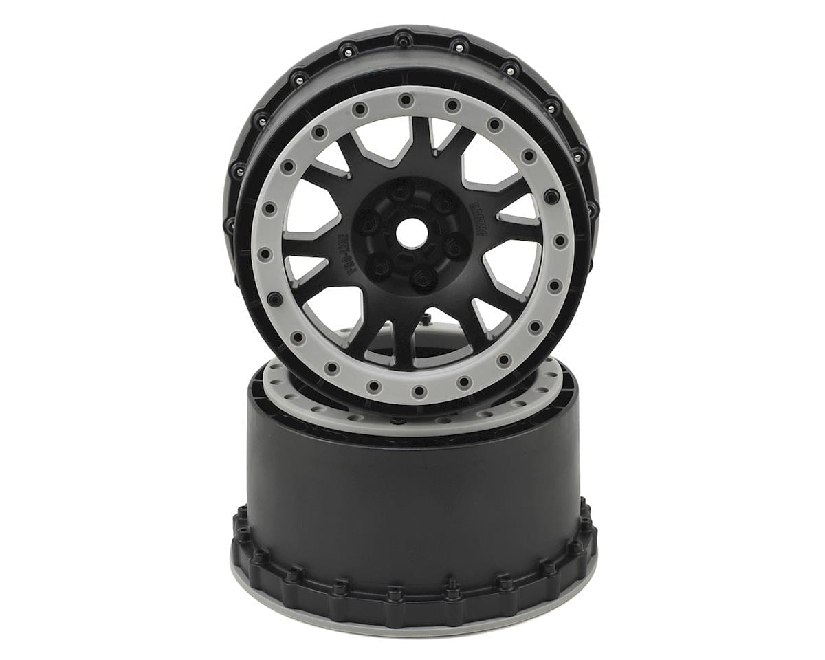 Proline Impulse Pro-Loc Black Wheels with Gray Ring, X-Maxx, 2pcs, PR2763-03 - Hobbytech Toys