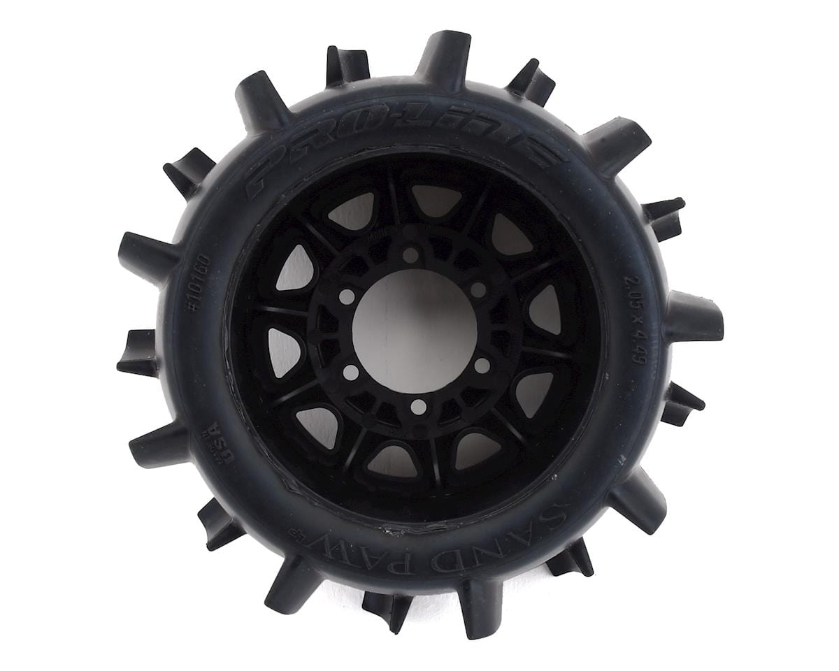 Proline Sand Paw LP 2.8in Tyres Mounted on Raid Black 6x30 Wheels, F/R, PR10160-10 - Hobbytech Toys