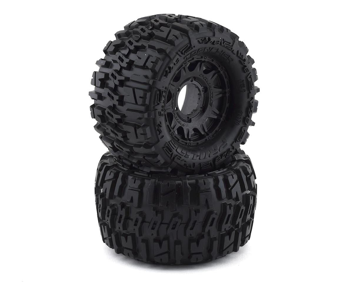 Proline Trencher 2.8in Tyres Mounted on Raid Black 6x30 Wheels, F/R, PR1170-10 - Hobbytech Toys