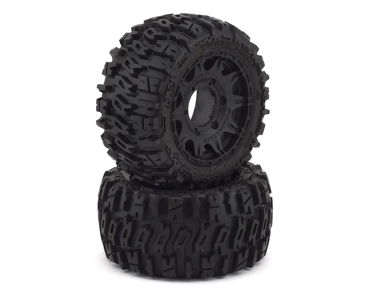 Proline Trencher LP 2.8in Tyres Mounted on Raid Black 6x30 Wheels, F/R, PR10159-10 - Hobbytech Toys