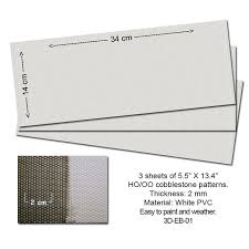 Proses OO Embossed Pvc Sheets (Cobblestone) 3 Pcs. Proses TRAINS - SCENERY