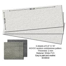 Proses OO Embossed Pvc Sheets (Random Cobblestone) 3 Pcs Proses TRAINS - SCENERY