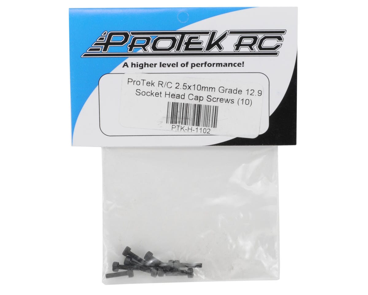 ProTek RC 2.5x10mm "High Strength" Socket Head Cap Screws (10) - Hobbytech Toys