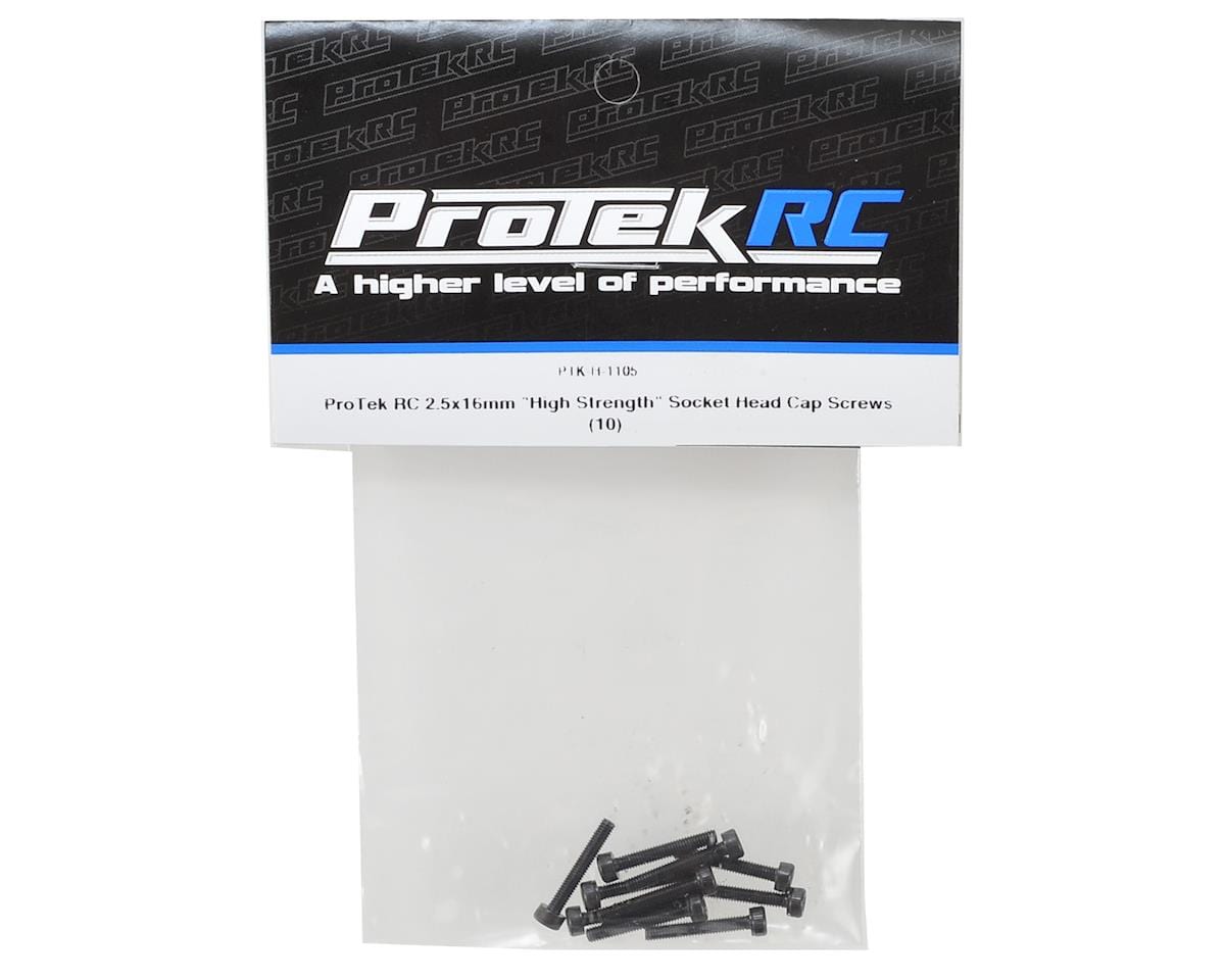 ProTek RC 2.5x16mm "High Strength" Socket Head Cap Screws (10) - Hobbytech Toys