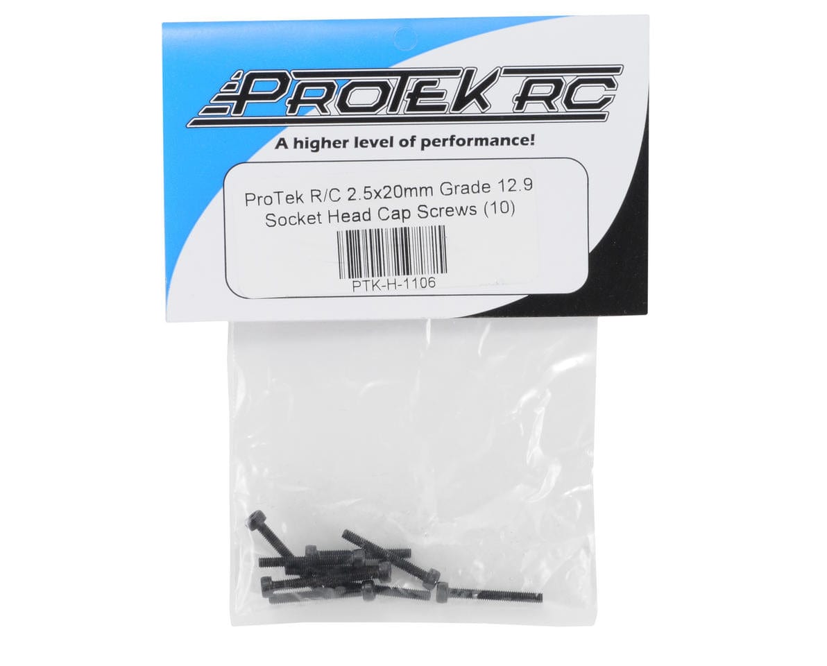 ProTek RC 2.5x20mm "High Strength" Socket Head Cap Screws (10) - Hobbytech Toys