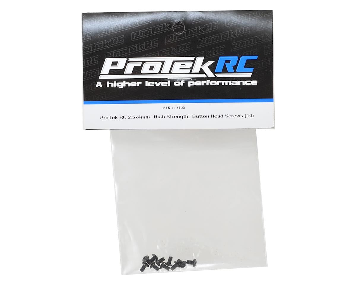 ProTek RC 2.5x4mm "High Strength" Button Head Screws (10) - Hobbytech Toys