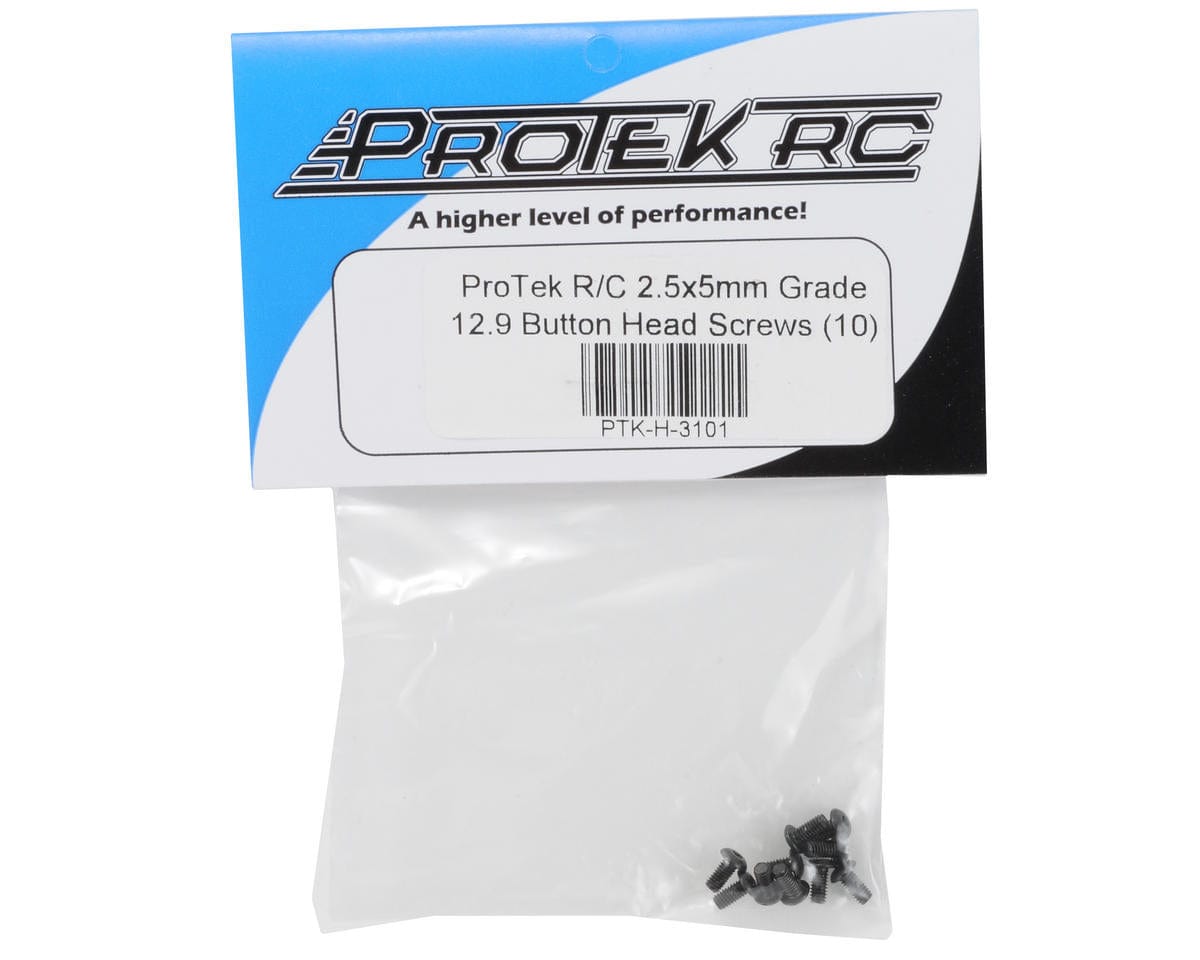 ProTek RC 2.5x5mm "High Strength" Button Head Screws (10) - Hobbytech Toys