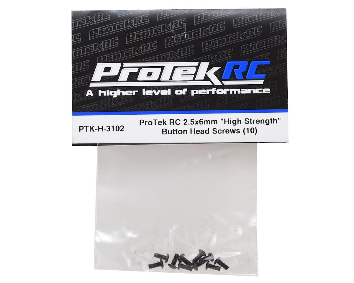 ProTek RC 2.5x6mm "High Strength" Button Head Screws (10) - Hobbytech Toys