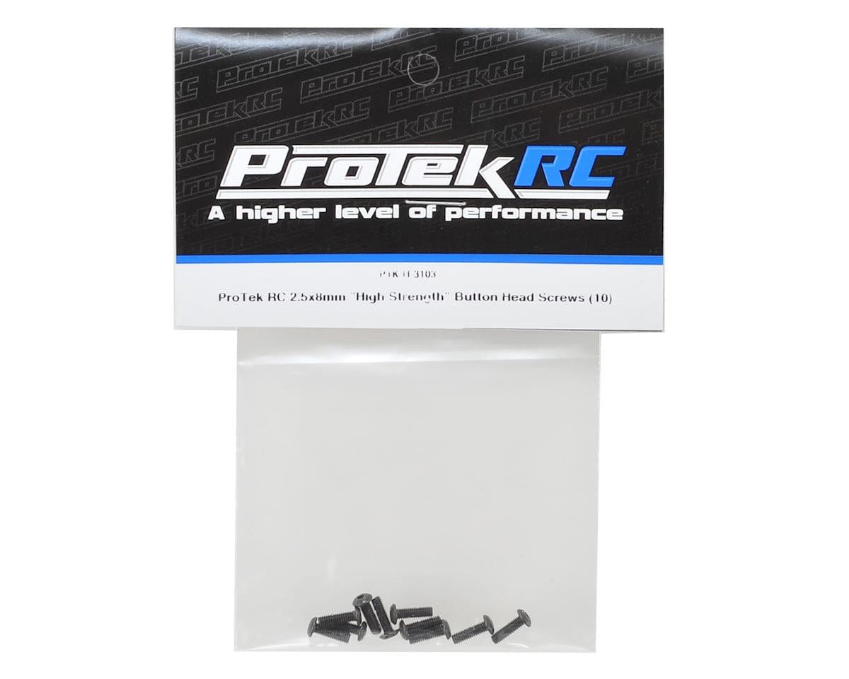 ProTek RC 2.5x8mm "High Strength" Button Head Screws (10) - Hobbytech Toys