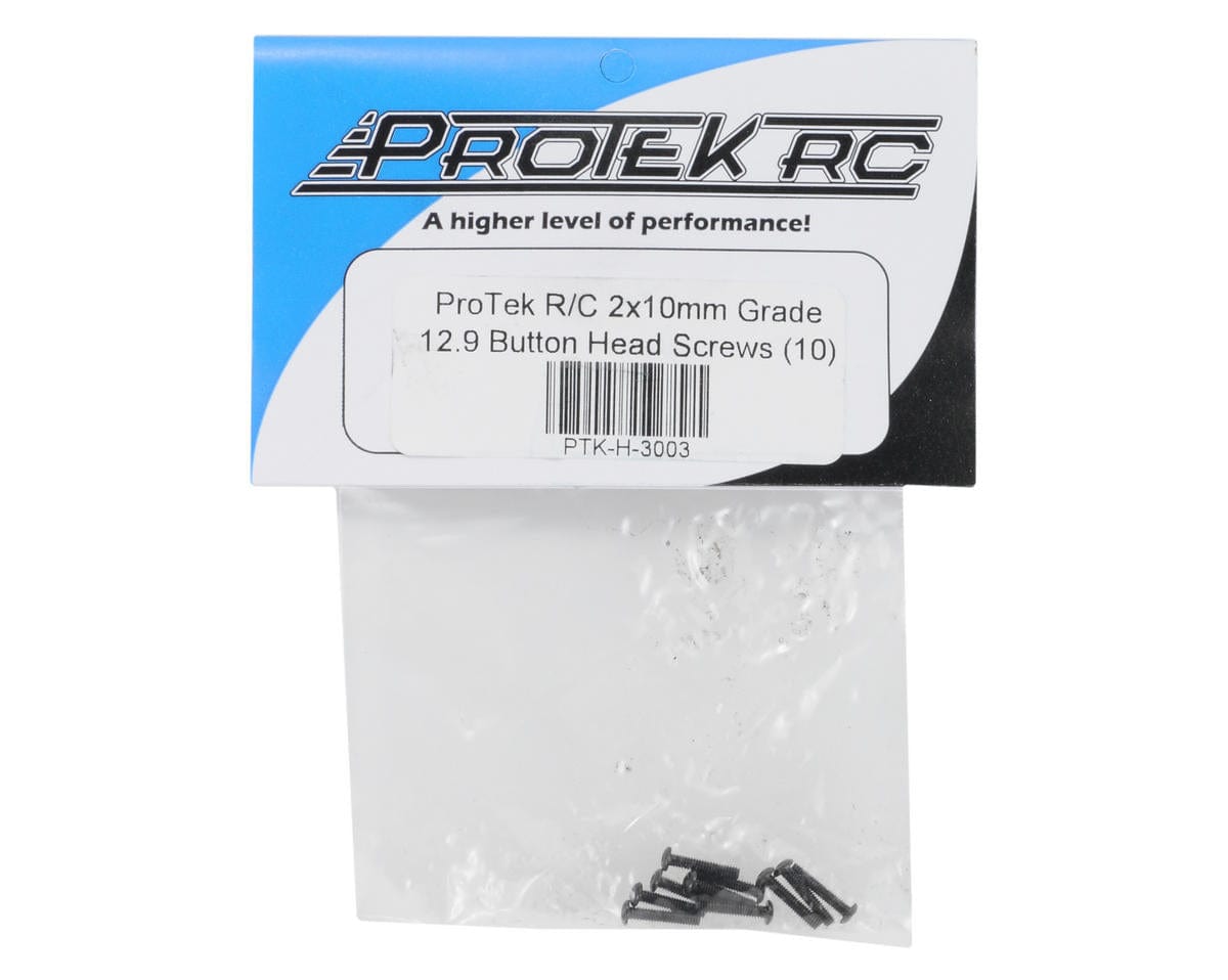 ProTek RC 2x10mm "High Strength" Button Head Screws (10) - Hobbytech Toys