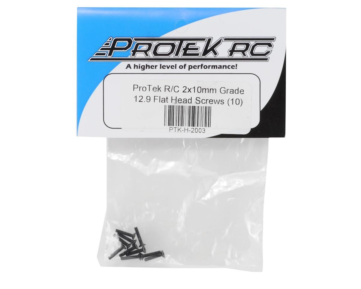 ProTek RC 2x10mm "High Strength" Flat Head Screws (10) - Hobbytech Toys