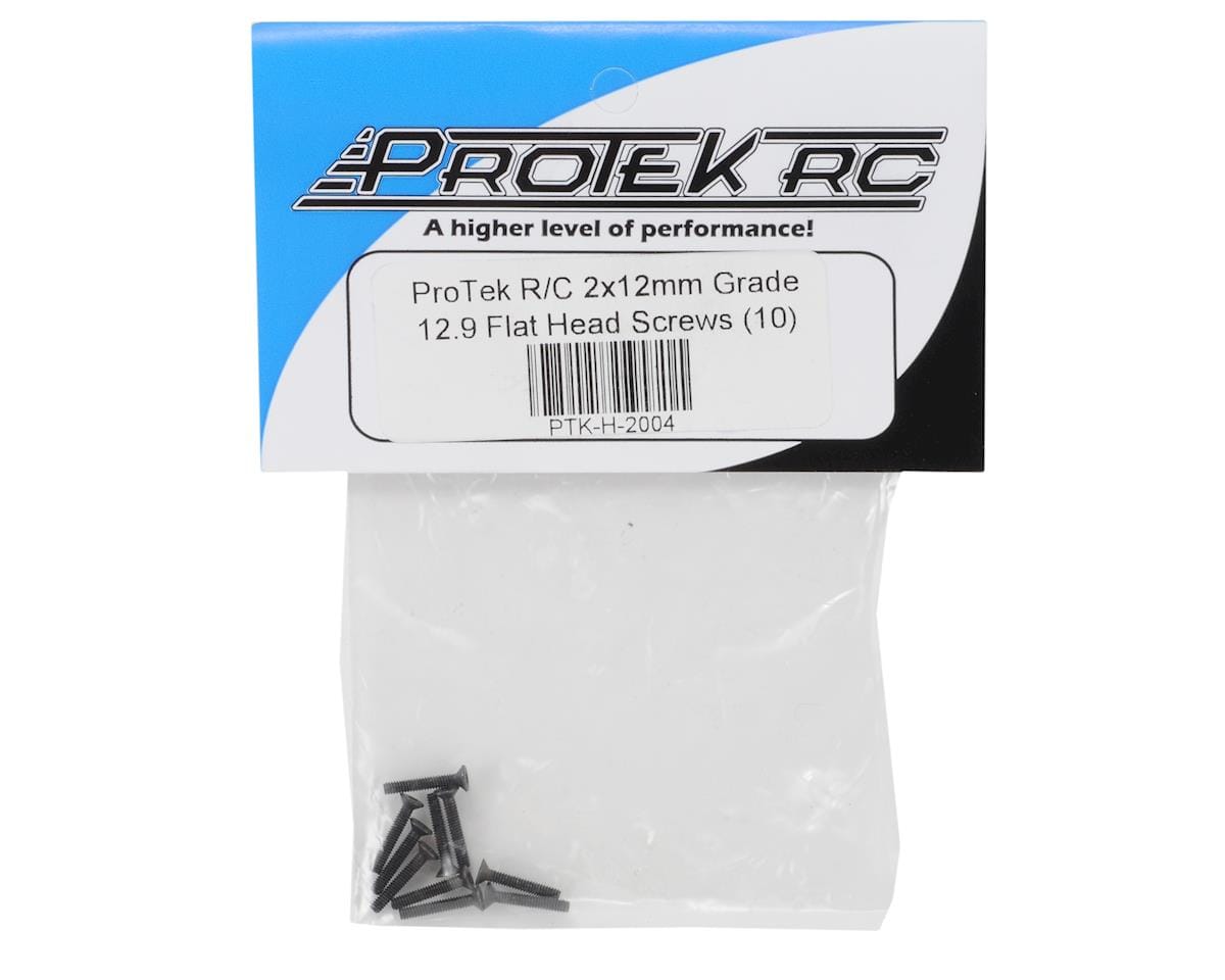 ProTek RC 2x12mm "High Strength" Flat Head Screws (10) - Hobbytech Toys