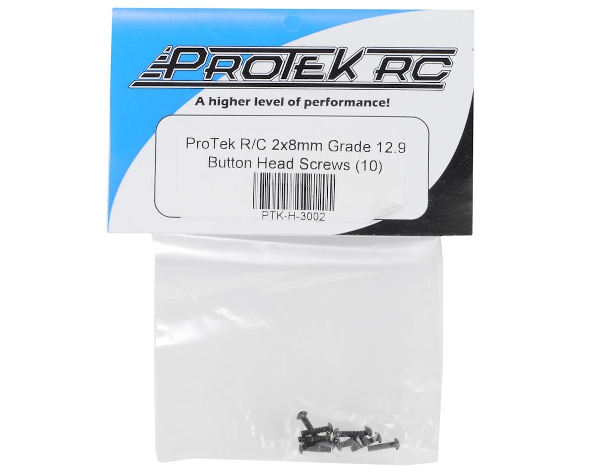 ProTek RC 2x8mm "High Strength" Button Head Screws (10) - Hobbytech Toys