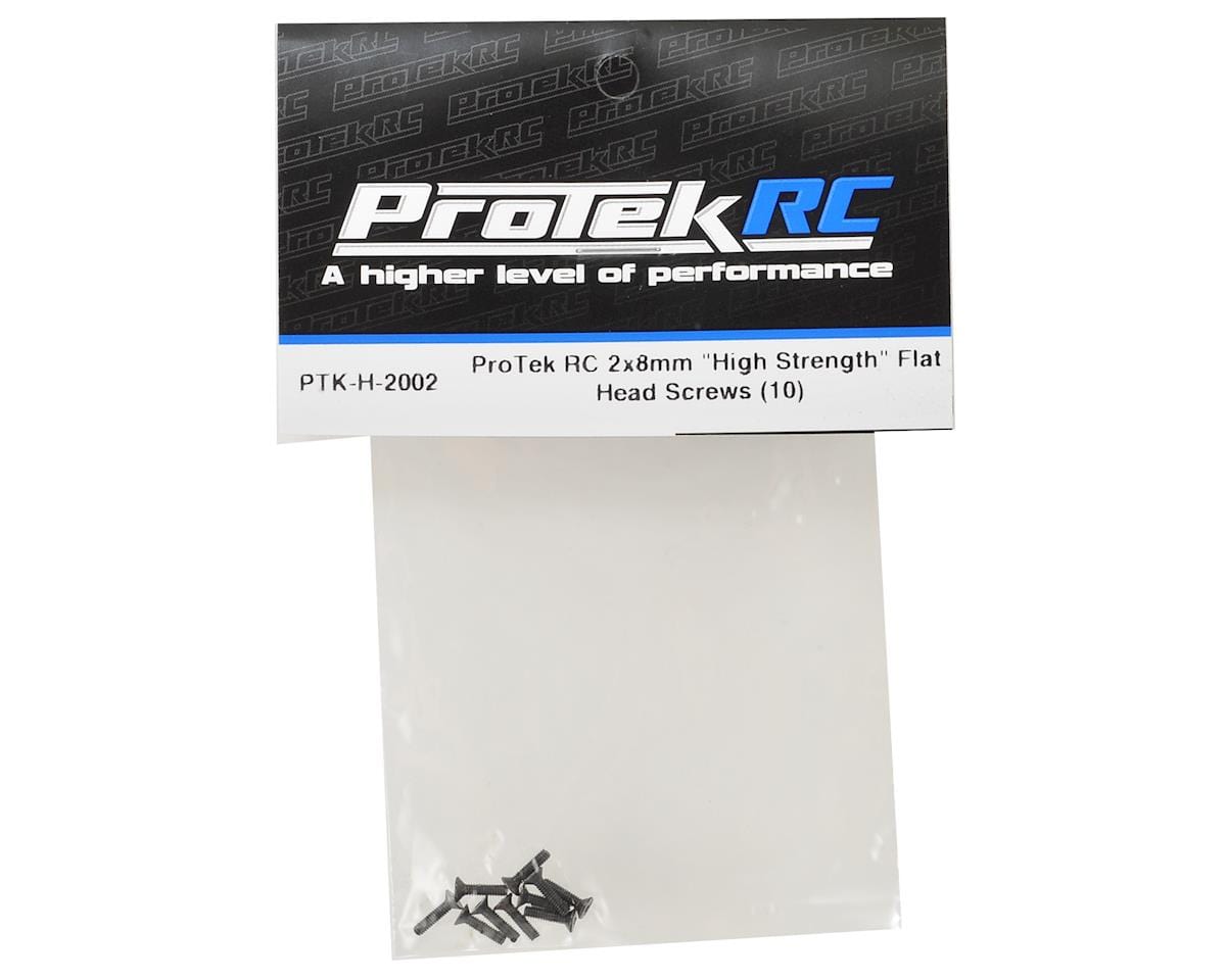 ProTek RC 2x8mm "High Strength" Flat Head Screws (10) - Hobbytech Toys