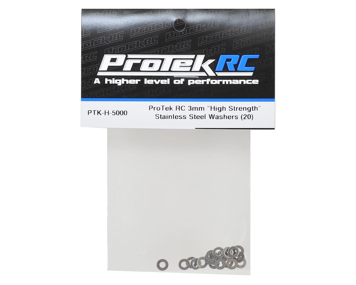 ProTek RC 3mm "High Strength" Stainless Steel Washers (20) - Hobbytech Toys