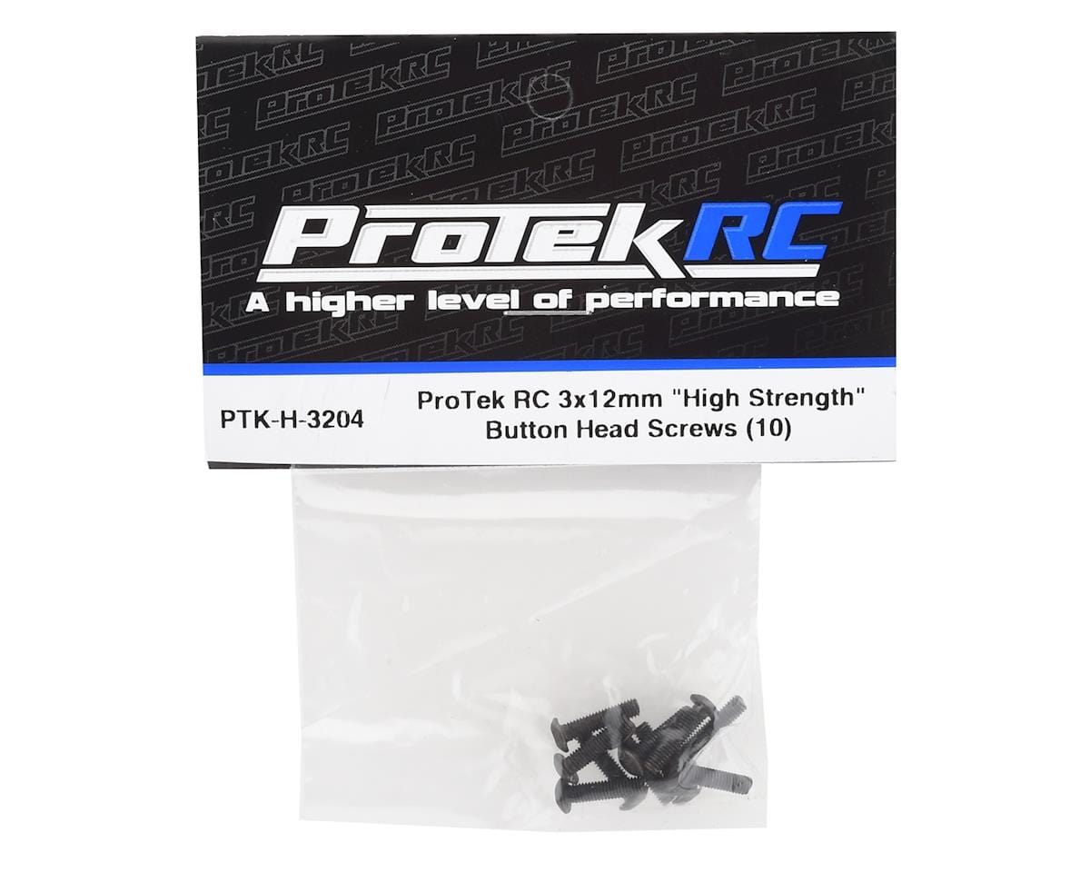 ProTek RC 3x12mm "High Strength" Button Head Screws (10) - Hobbytech Toys
