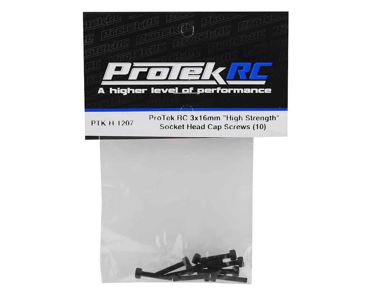 ProTek RC 3x16mm "High Strength" Socket Head Cap Screws (10) - Hobbytech Toys