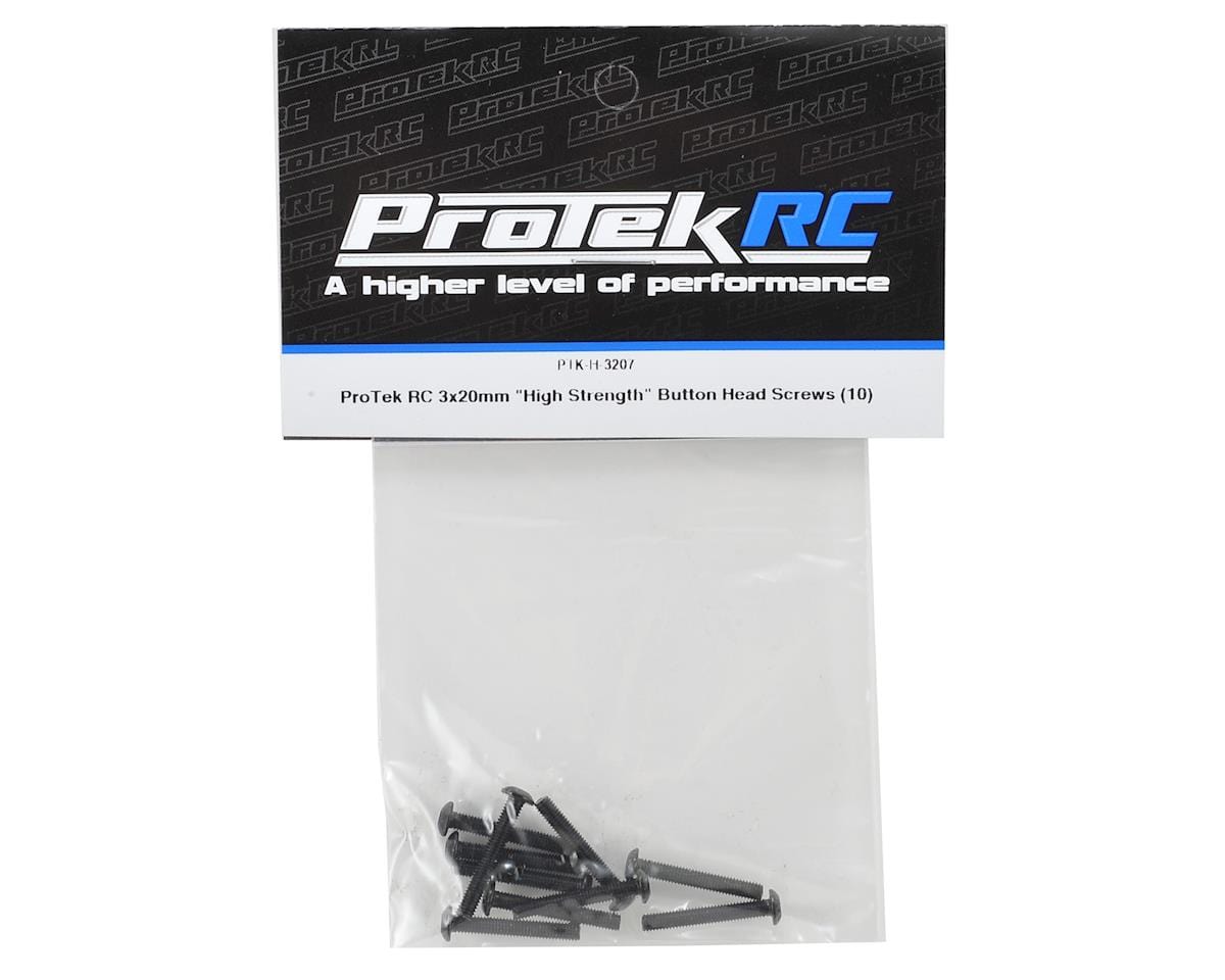 ProTek RC 3x20mm "High Strength" Button Head Screws (10) - Hobbytech Toys