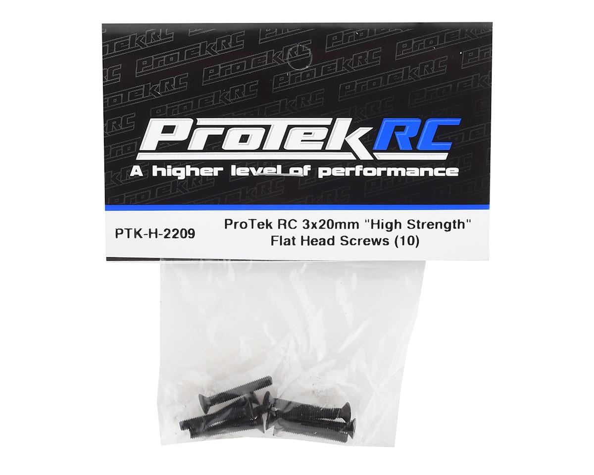 ProTek RC 3x20mm "High Strength" Flat Head Screws (10) - Hobbytech Toys