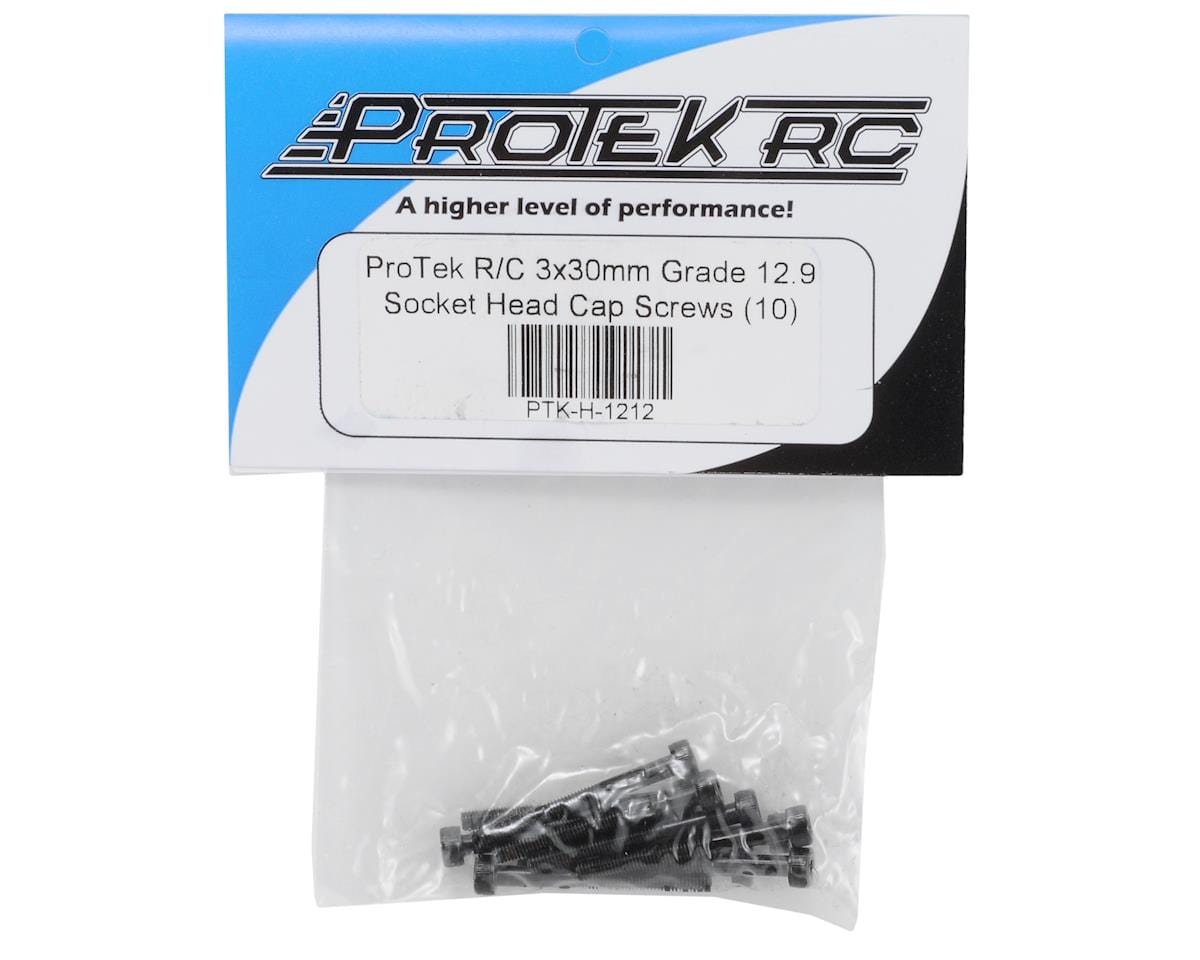 ProTek RC 3x30mm "High Strength" Socket Head Cap Screws (10) - Hobbytech Toys