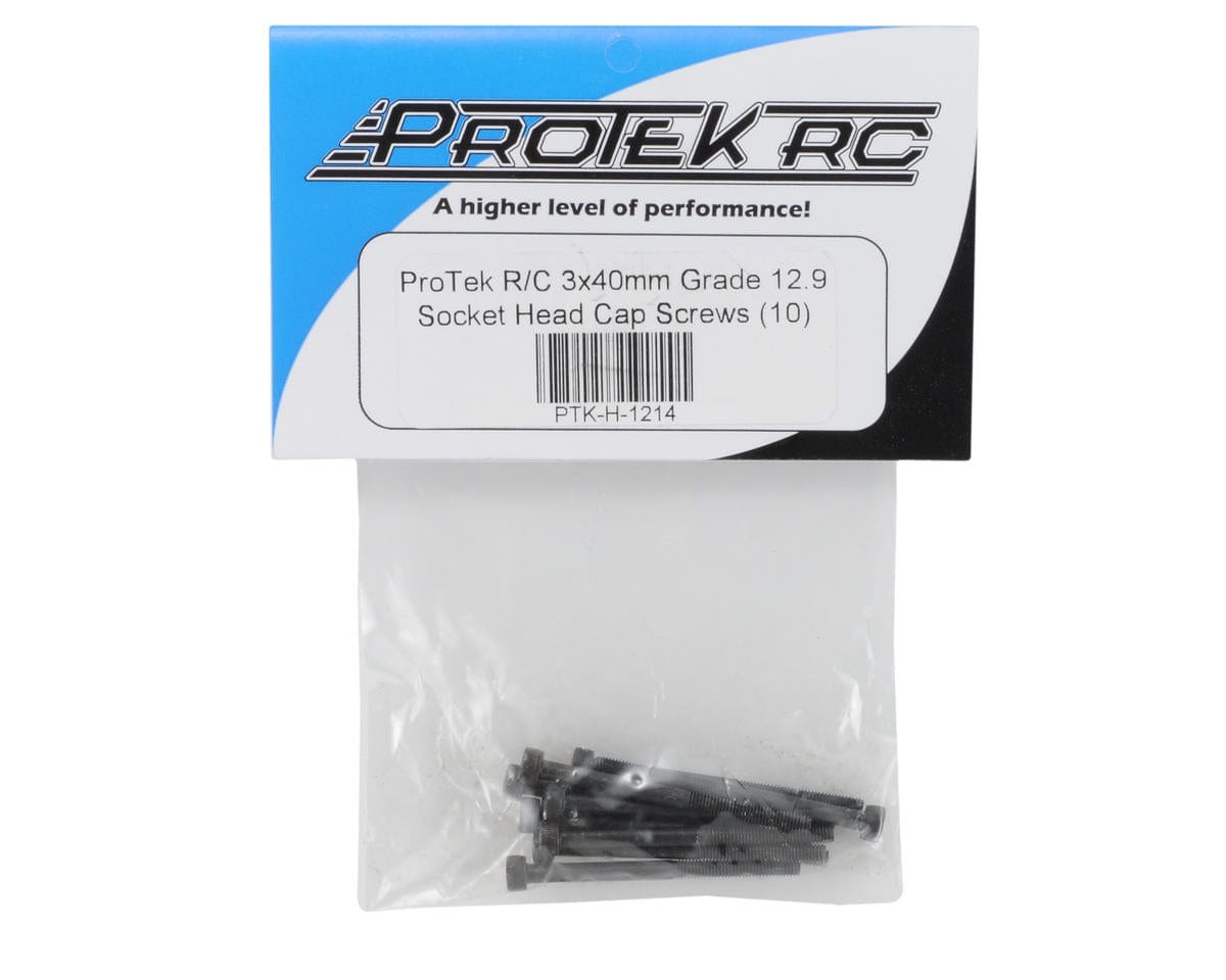 ProTek RC 3x40mm "High Strength" Socket Head Cap Screws (10) - Hobbytech Toys