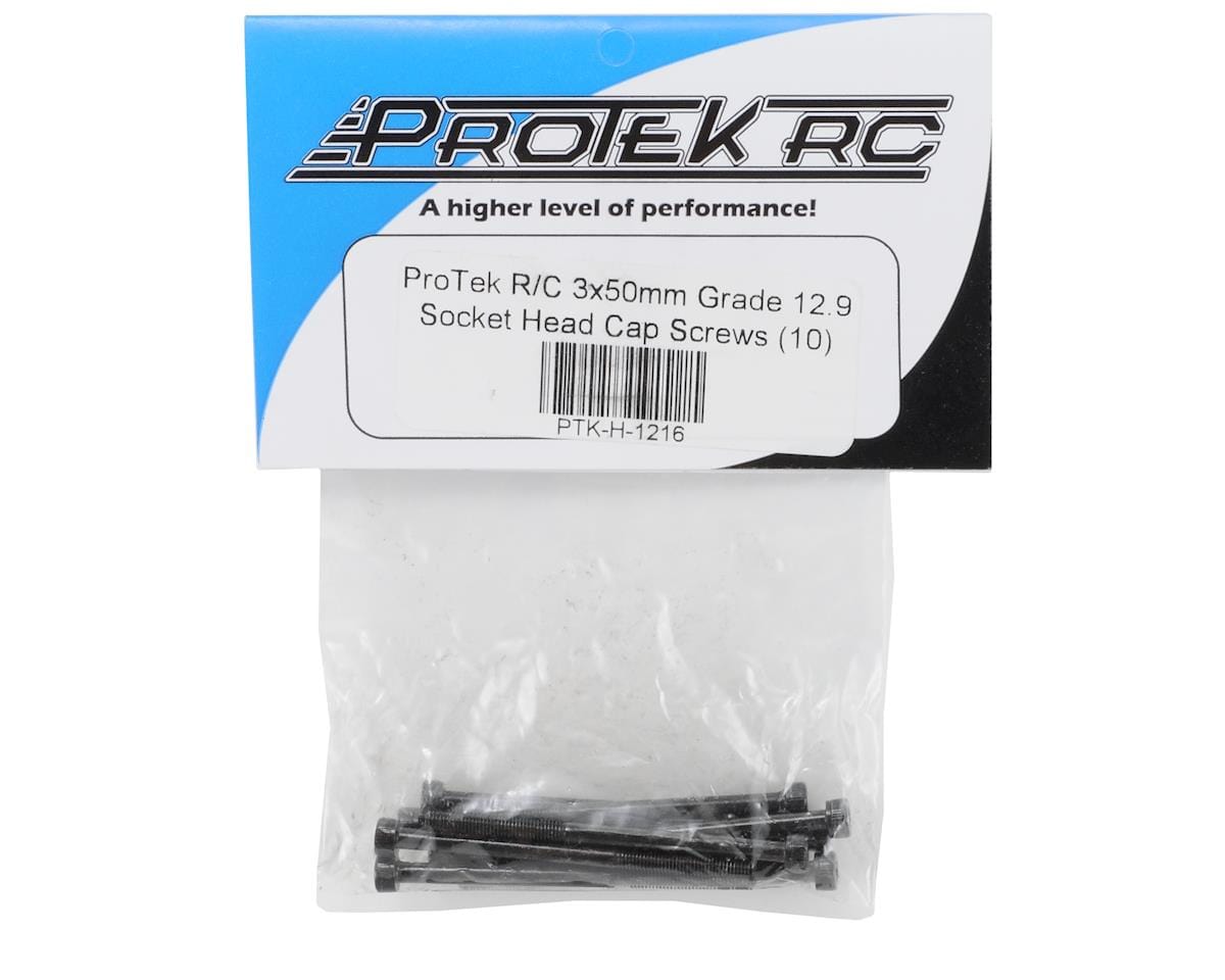 ProTek RC 3x50mm "High Strength" Socket Head Cap Screws (10) - Hobbytech Toys