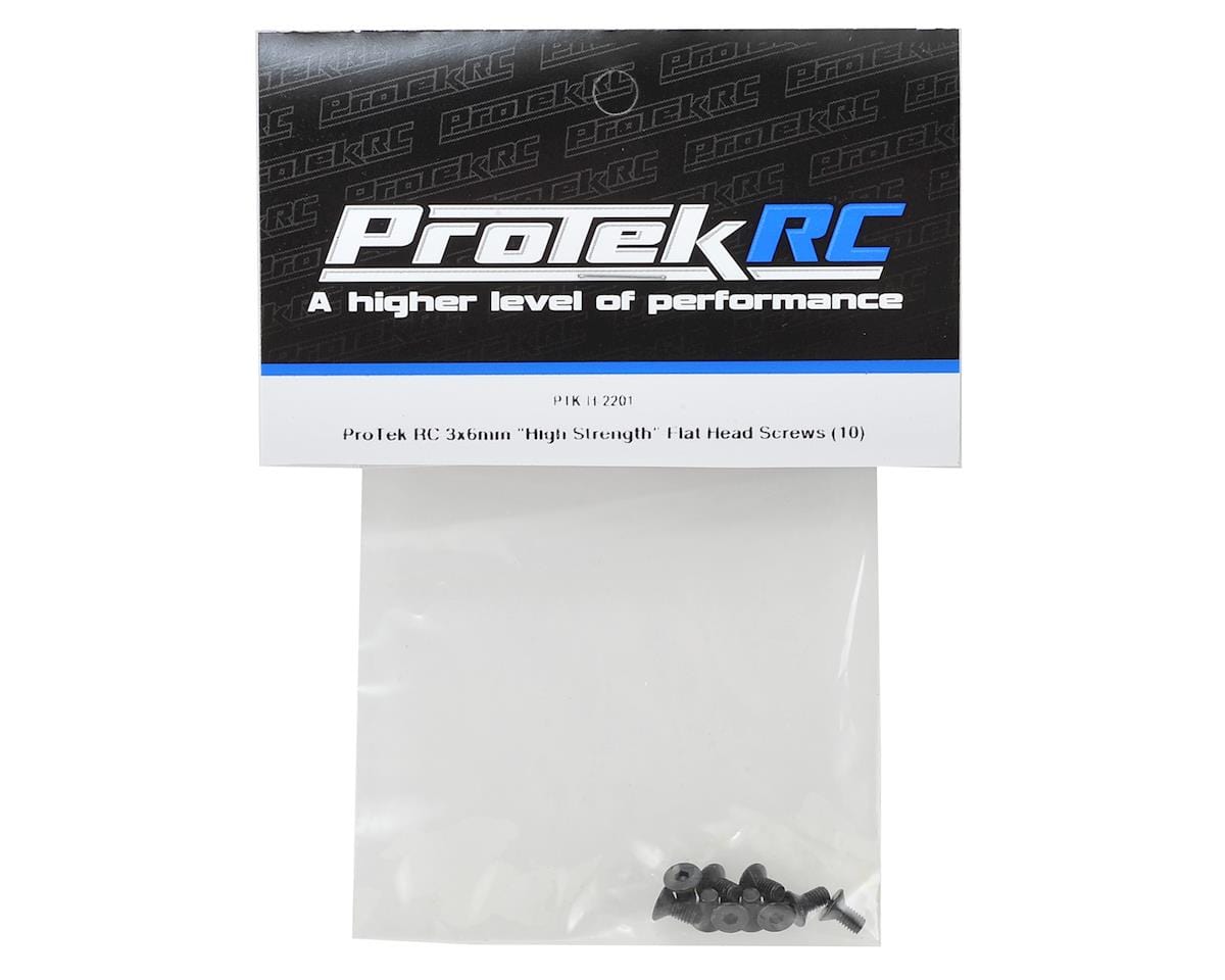 ProTek RC 3x6mm "High Strength" Flat Head Screws (10) - Hobbytech Toys