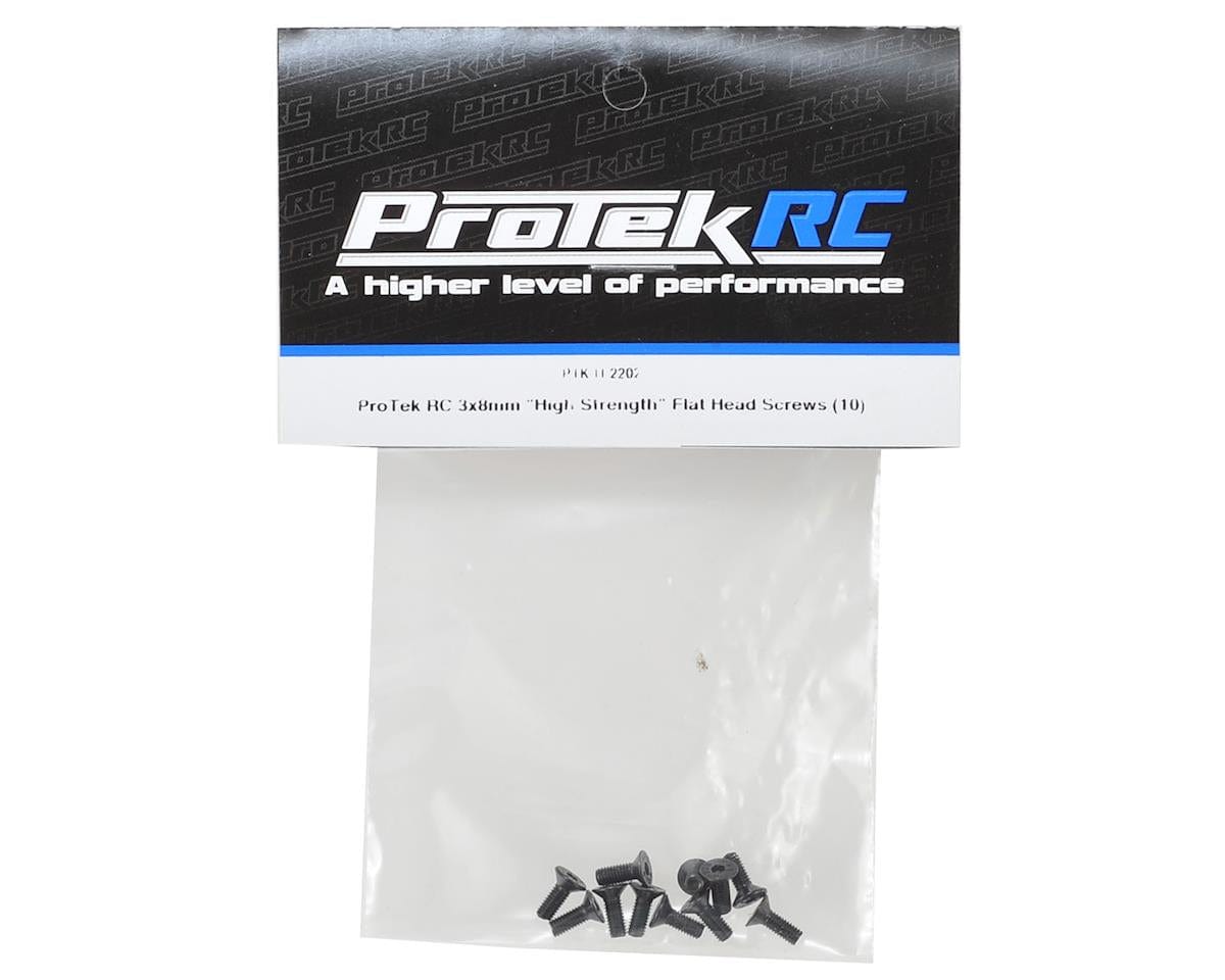 ProTek RC 3x8mm "High Strength" Flat Head Screws (10) - Hobbytech Toys