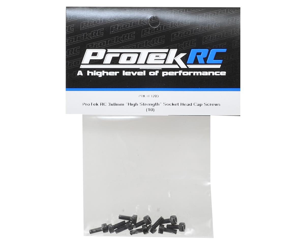 ProTek RC 3x8mm "High Strength" Socket Head Cap Screws (10) - Hobbytech Toys