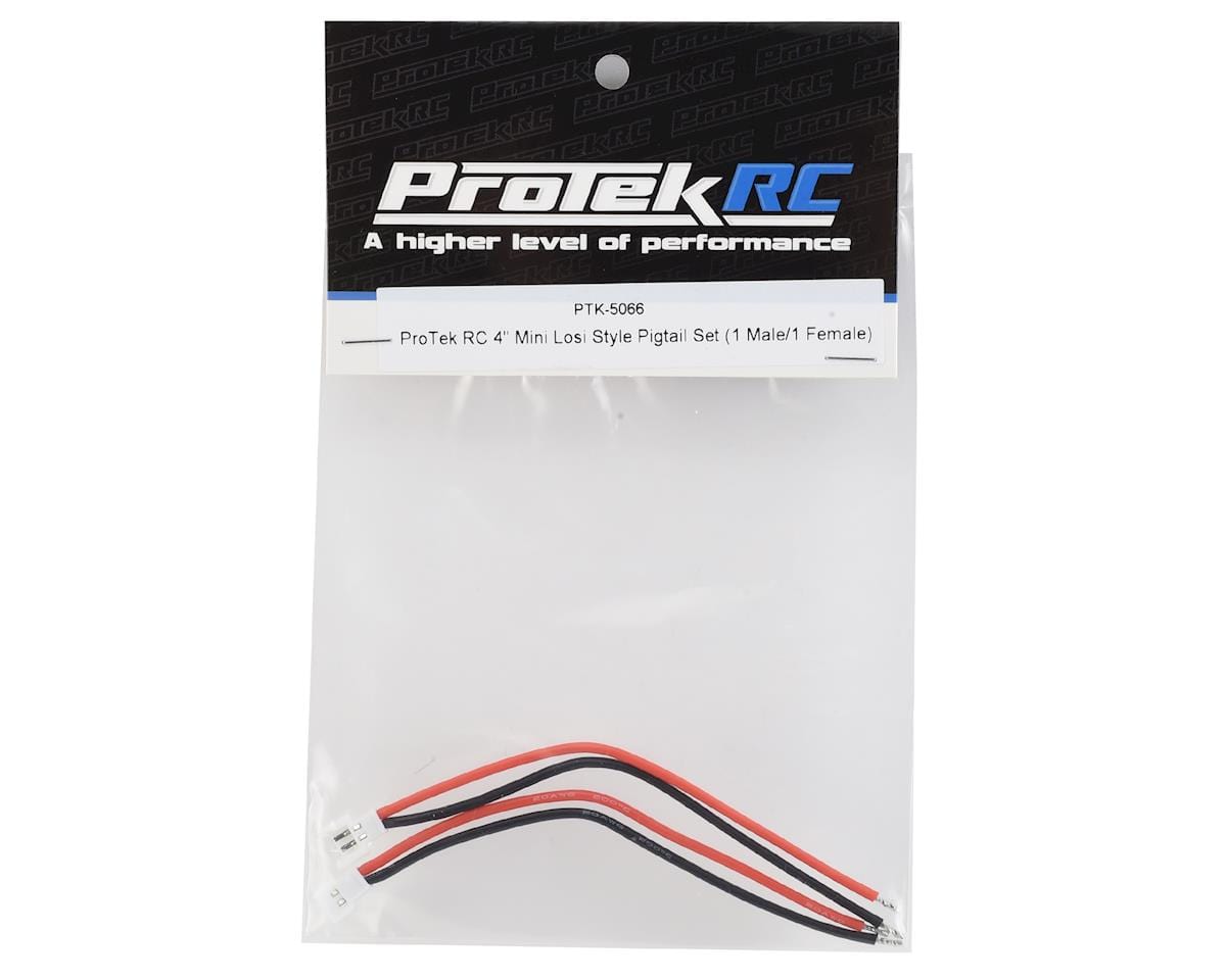 ProTek RC 4" Mini Losi Style Pigtail Set (1 Male/1 Female) (20awg) - Hobbytech Toys