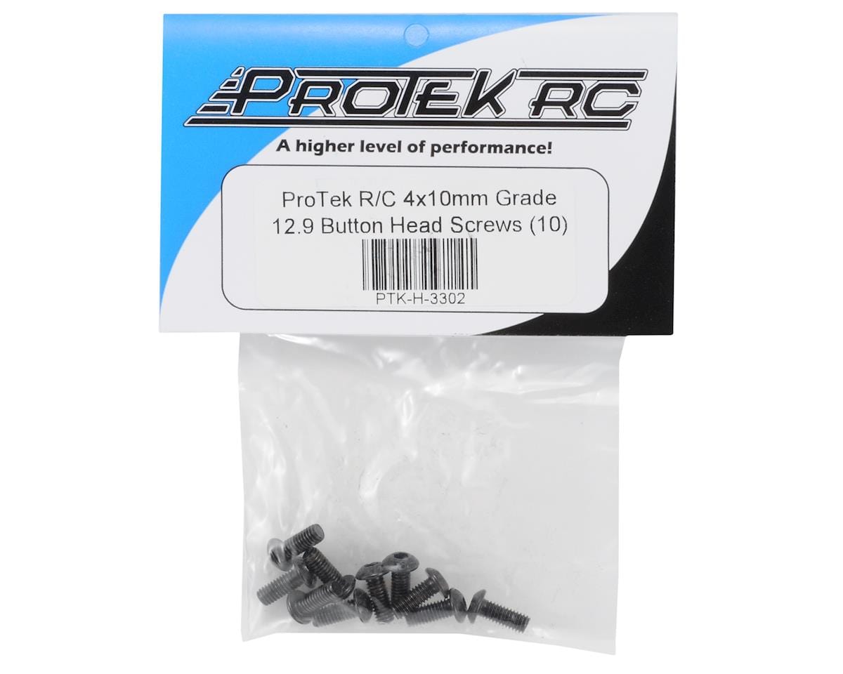 ProTek RC 4x10mm "High Strength" Button Head Screw (10) - Hobbytech Toys