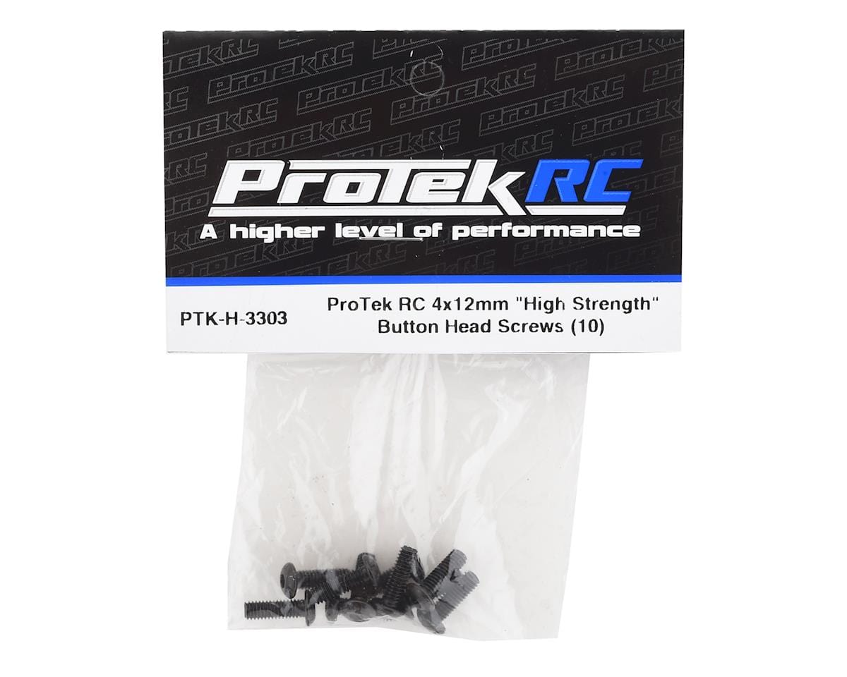ProTek RC 4x12mm "High Strength" Button Head Screw (10) - Hobbytech Toys