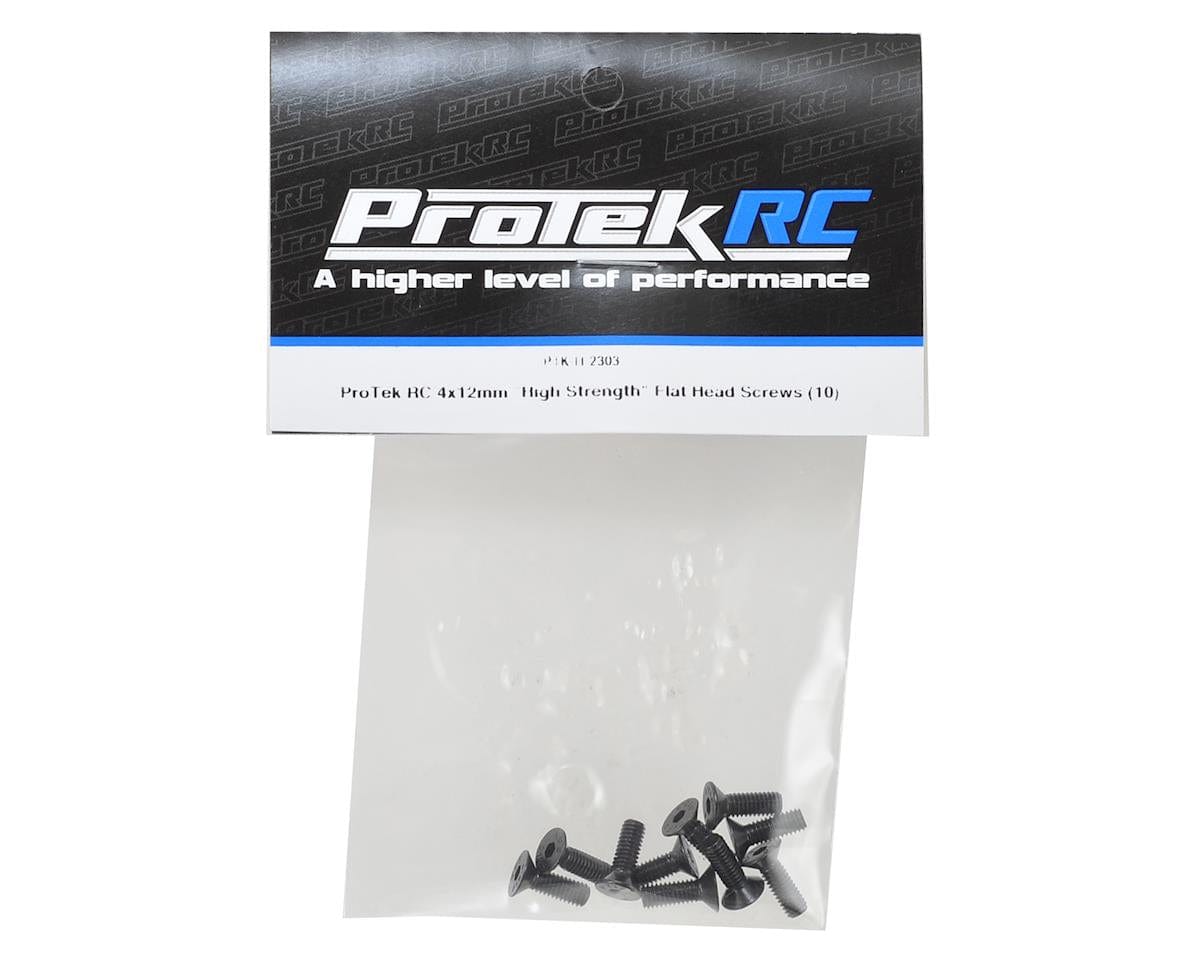 ProTek RC 4x12mm "High Strength" Flat Head Screws (10) - Hobbytech Toys