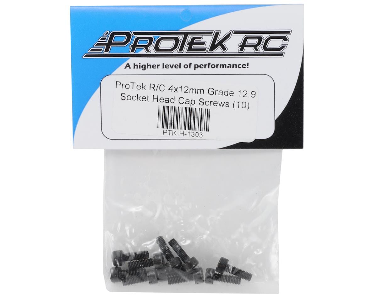 ProTek RC 4x12mm "High Strength" Socket Head Cap Screws (10) - Hobbytech Toys