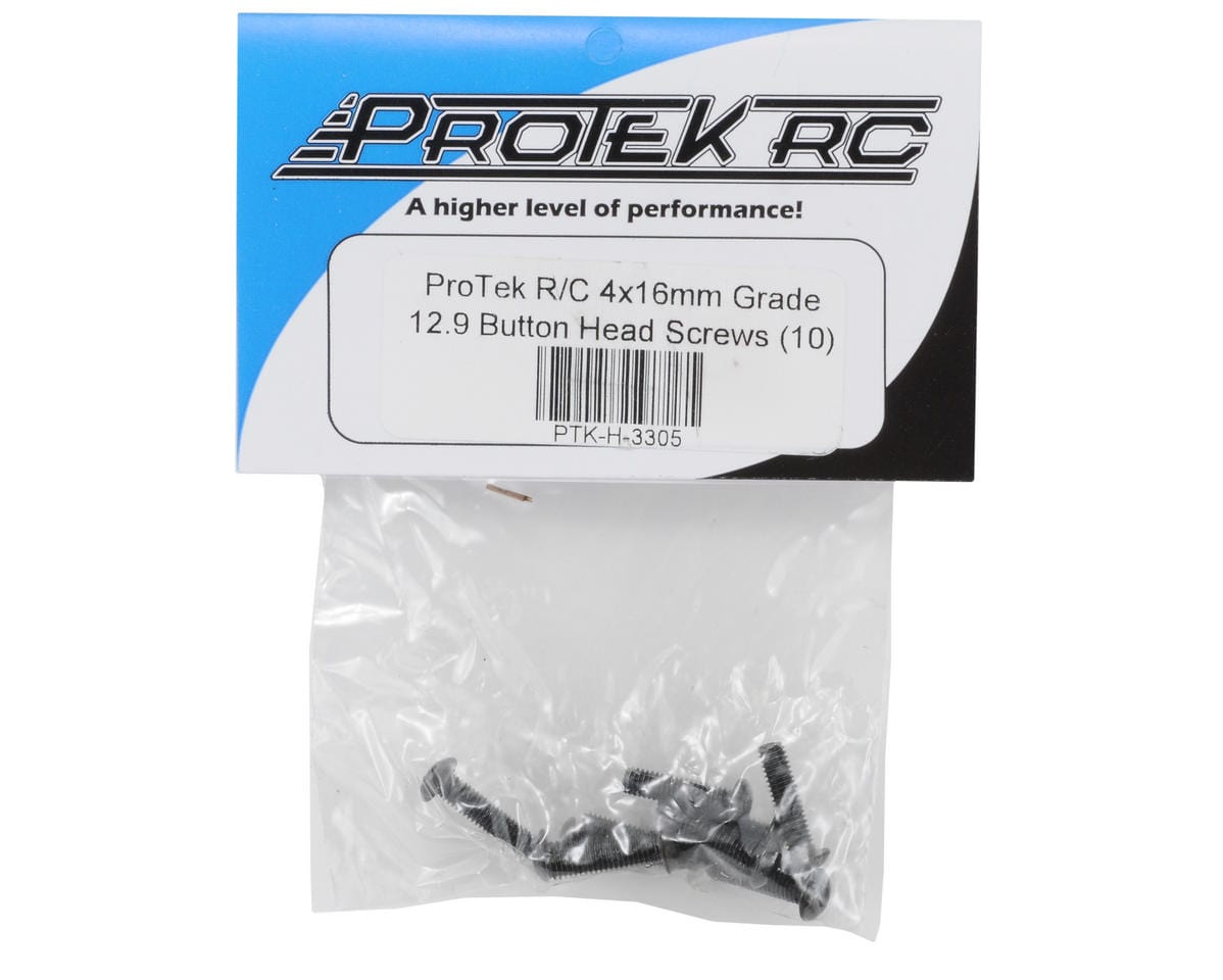 ProTek RC 4x16mm "High Strength" Button Head Screws (10) - Hobbytech Toys