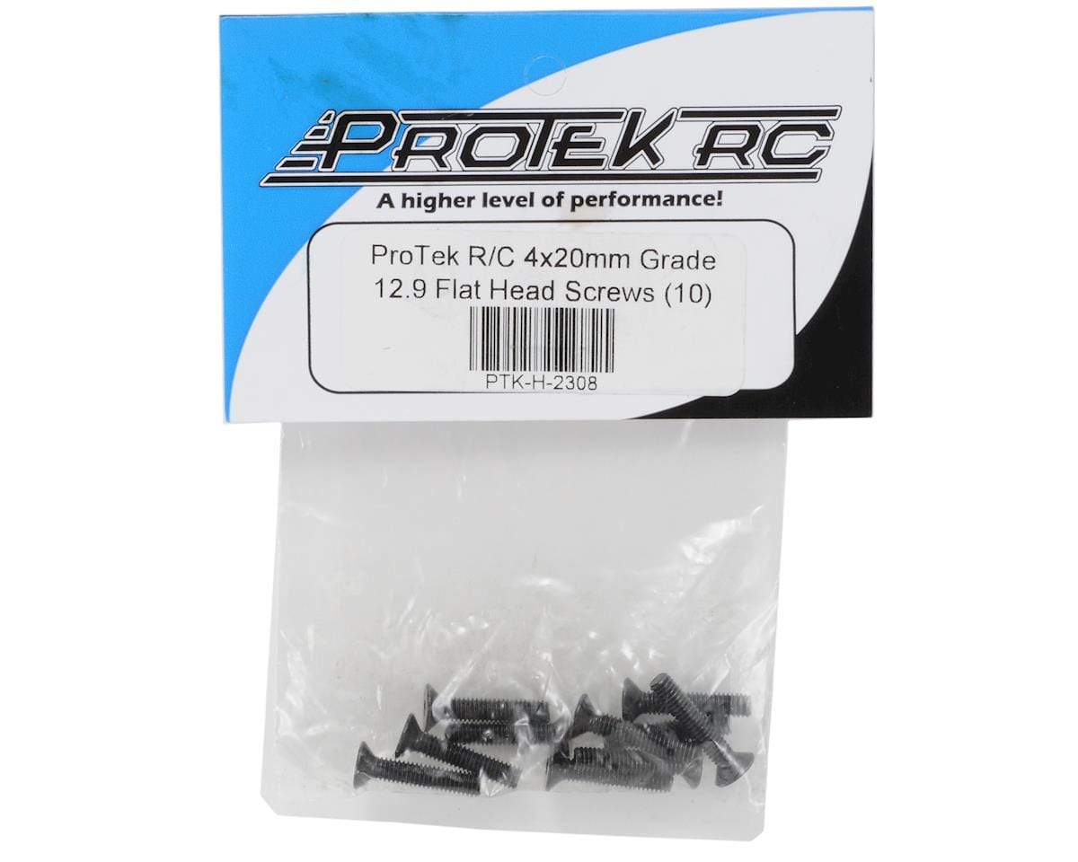 ProTek RC 4x20mm "High Strength" Flat Head Screws (10) - Hobbytech Toys
