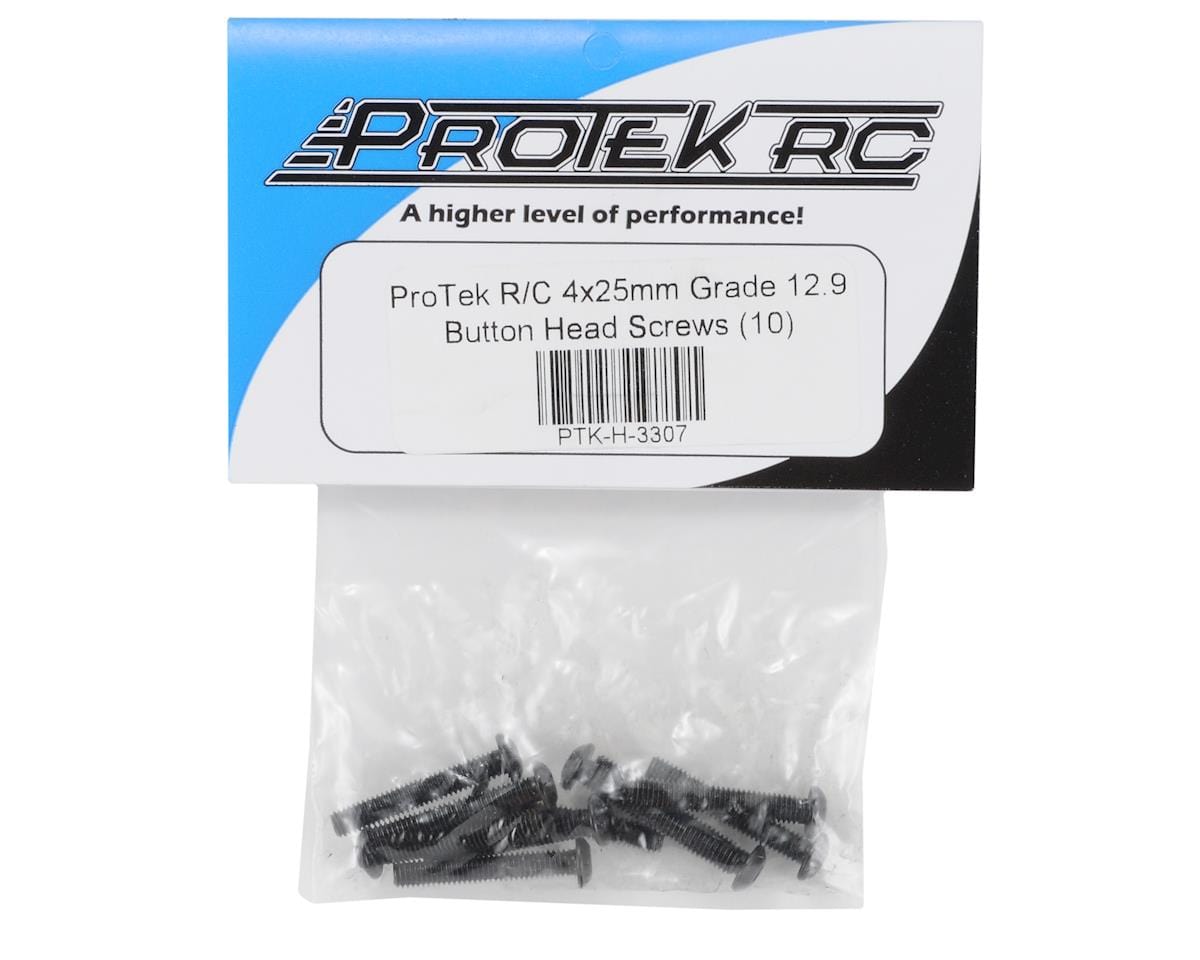 ProTek RC 4x25mm "High Strength" Button Head Screws (10) - Hobbytech Toys