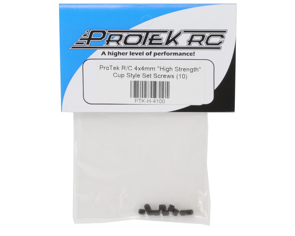 ProTek RC 4x4mm "High Strength" Cup Style Set Screws (10) - Hobbytech Toys