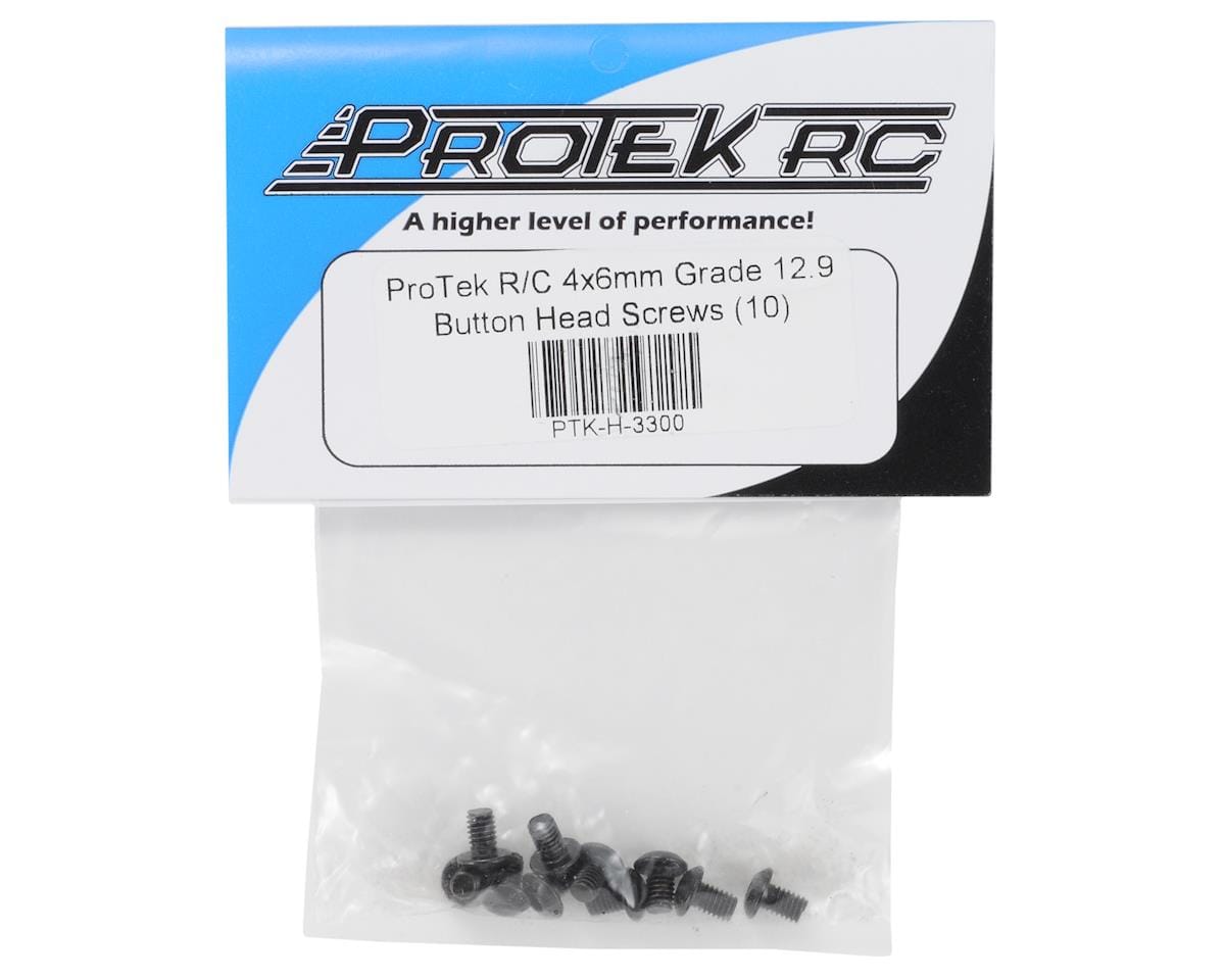ProTek RC 4x6mm "High Strength" Button Head Screws (10) - Hobbytech Toys