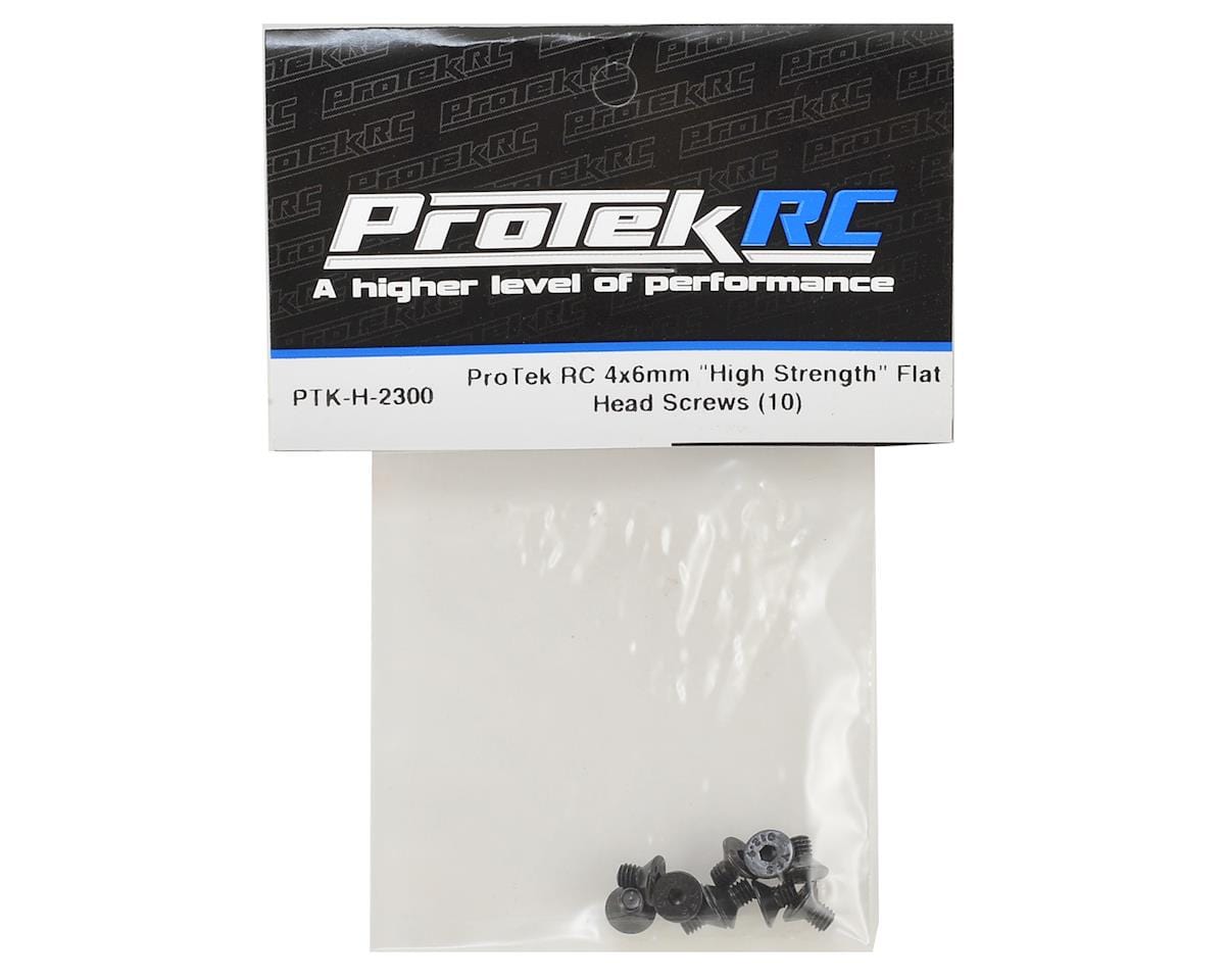 ProTek RC 4x6mm "High Strength" Flat Head Screws (10) - Hobbytech Toys