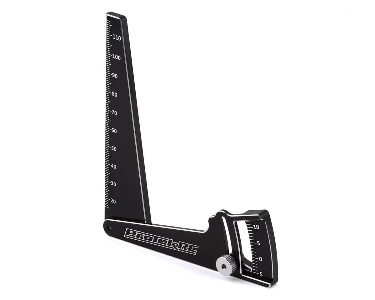ProTek RC Aluminum Camber Gauge (117mm Tall) Black - Hobbytech Toys