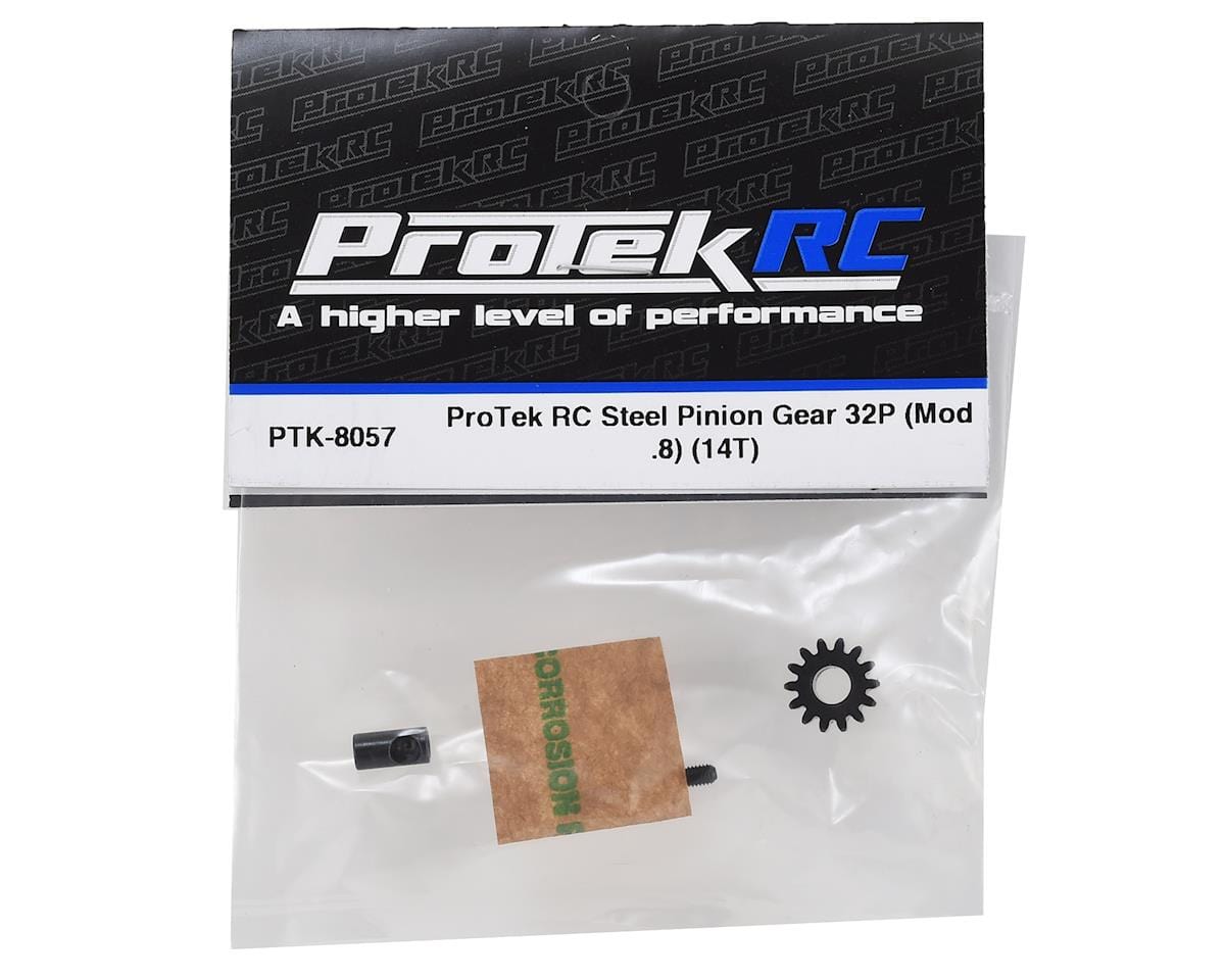 ProTek RC Steel 32P Pinion Gear w/3.17mm Reducer Sleeve (Mod .8) (5mm Bore) (14T) - Hobbytech Toys