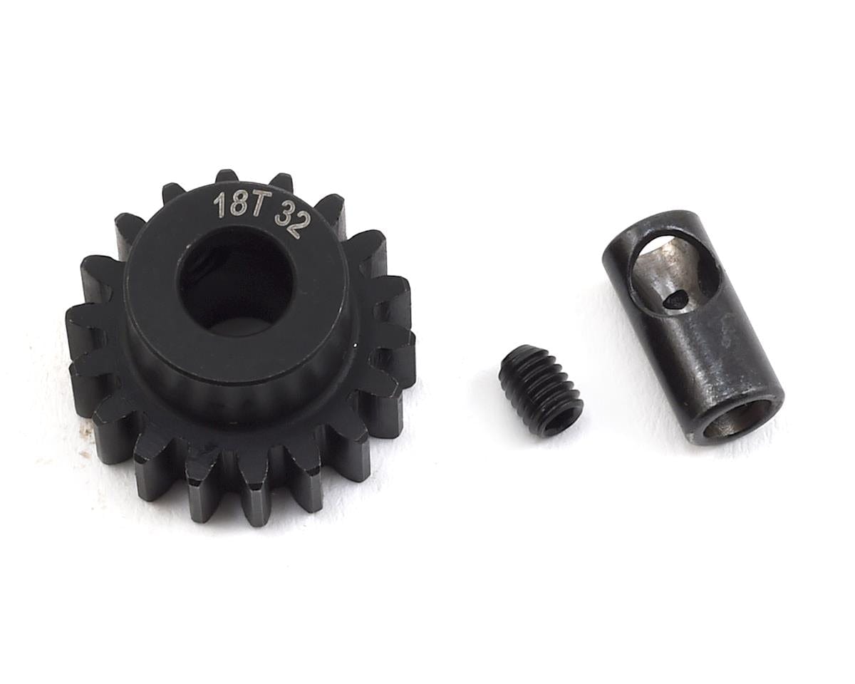 ProTek RC Steel 32P Pinion Gear w/3.17mm Reducer Sleeve (Mod .8) (5mm Bore) (18T) - Hobbytech Toys