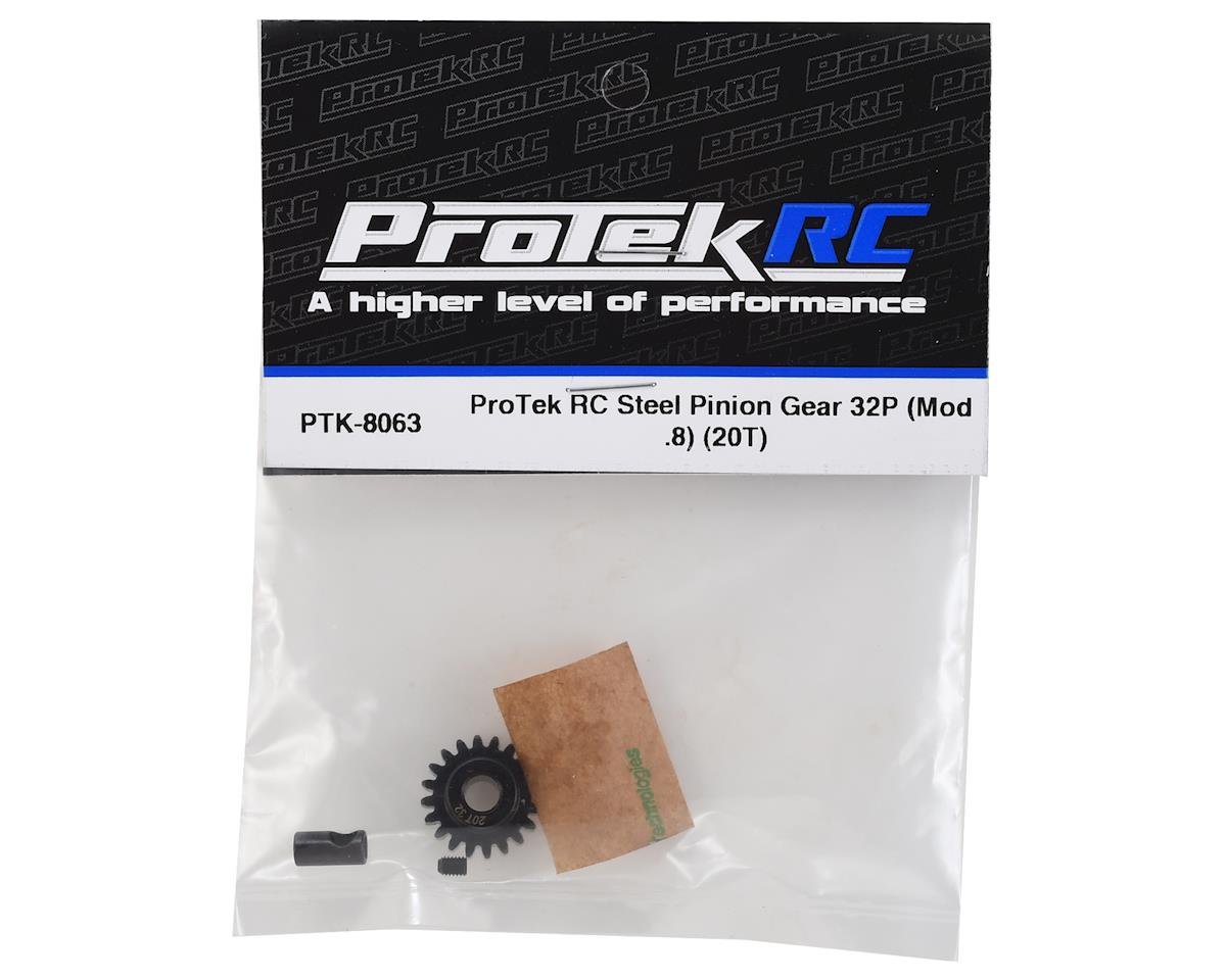 ProTek RC Steel 32P Pinion Gear w/3.17mm Reducer Sleeve (Mod .8) (5mm Bore) (20T) ProTek RC RC CARS - PARTS