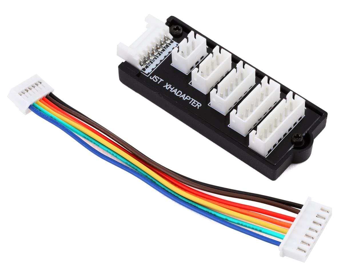 ProTek RC XH Multi-Adapter Balance Board (2S-6S), with colorful wiring and connector terminals for battery charging and balancing.