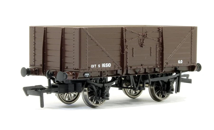 Rapido UK 907007 SECR 1355 7 Plank Open Wagon - SR Brown BR Markings #S16510 - Hobbytech Toys