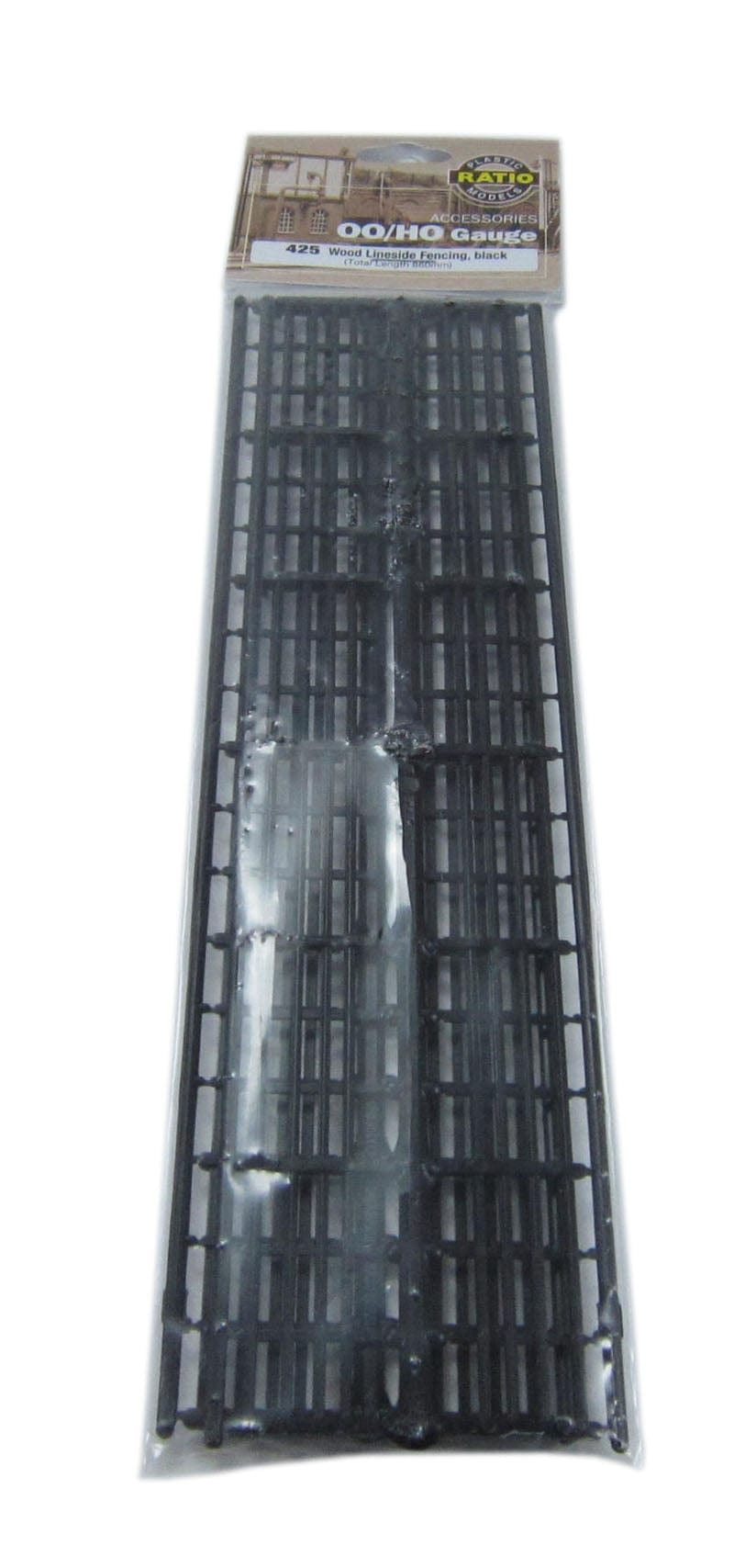 Ratio OO 4 Bar Wood Lineside Fencing Black Peco TRAINS - HO/OO SCALE