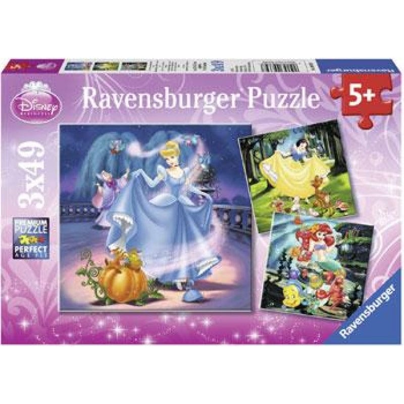 Ravensburger Disney Snow White Cinderella Ariel 3x49pc Ravensburger PUZZLES